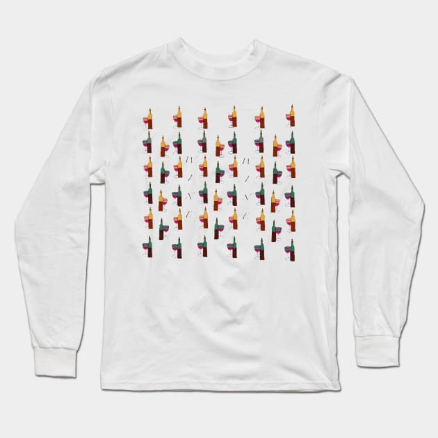 Wine glass and bottle Long Sleeve T-Shirt by Cuky's T-Shop